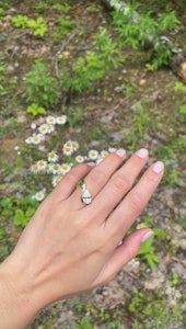 Jade and diamond engagement ring