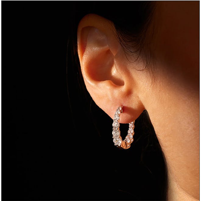 Gwen Oval Lab Diamond Graduated Hoop Earrings