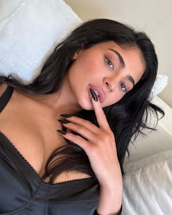 Kylie Jenner long black nails manicure