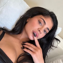 Kylie Jenner long black nails manicure