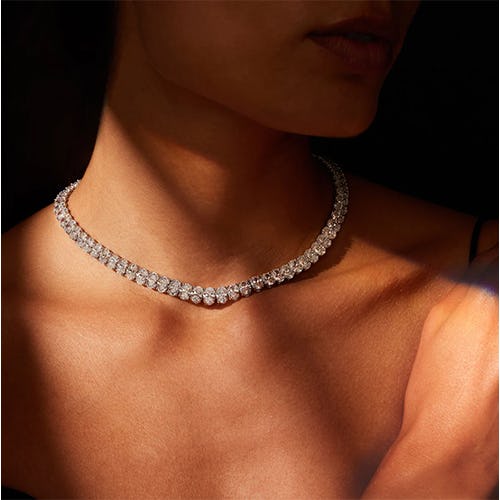 High Jewelry Oval Tennis Necklace
