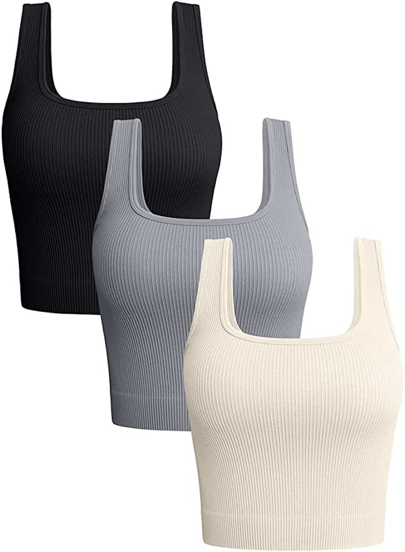 OQQ Ribbed Tank Tops