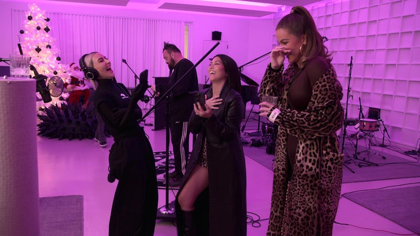 Kim Kardashian, Kourtney Kardashian Barker, and Khloé Kardashian in ‘The Kardashians’ Season 3, via …