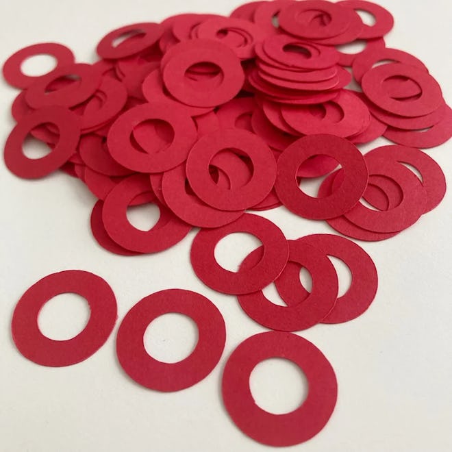 Red circle confetti is a cute touch to add to a kids Target birthday party decorations.