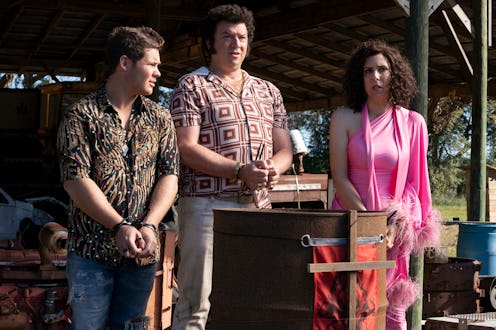 Adam Devine, Danny McBride, and Edi Patterson on 'The Righteous Gemstones.' Photo via HBO