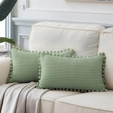 Fancy Homi Sage Green Lumbar Decorative Throw Pillow Covers