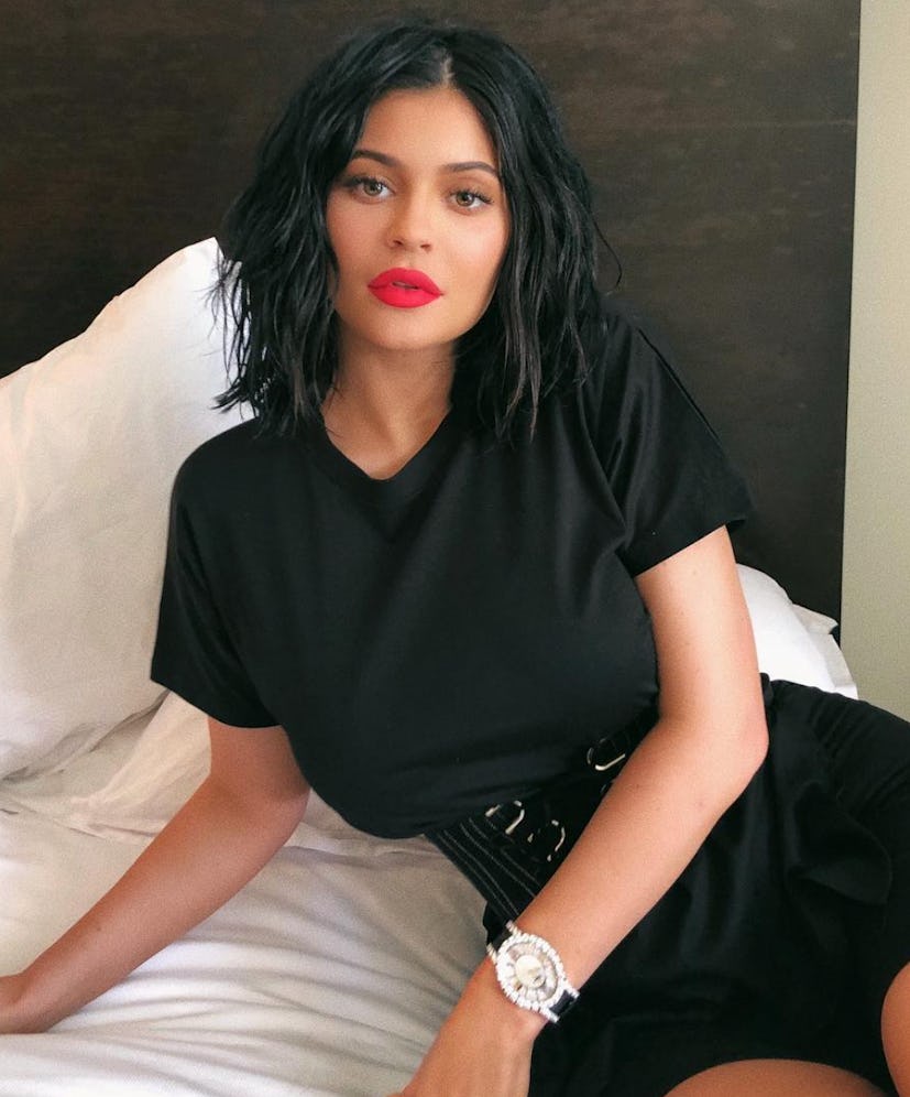 Kylie Jenner neon lipstick in 2019