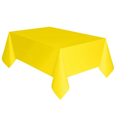 A Neon Yellow Plastic Party Tablecloth is perfect for your warped tour birthday party decorations.