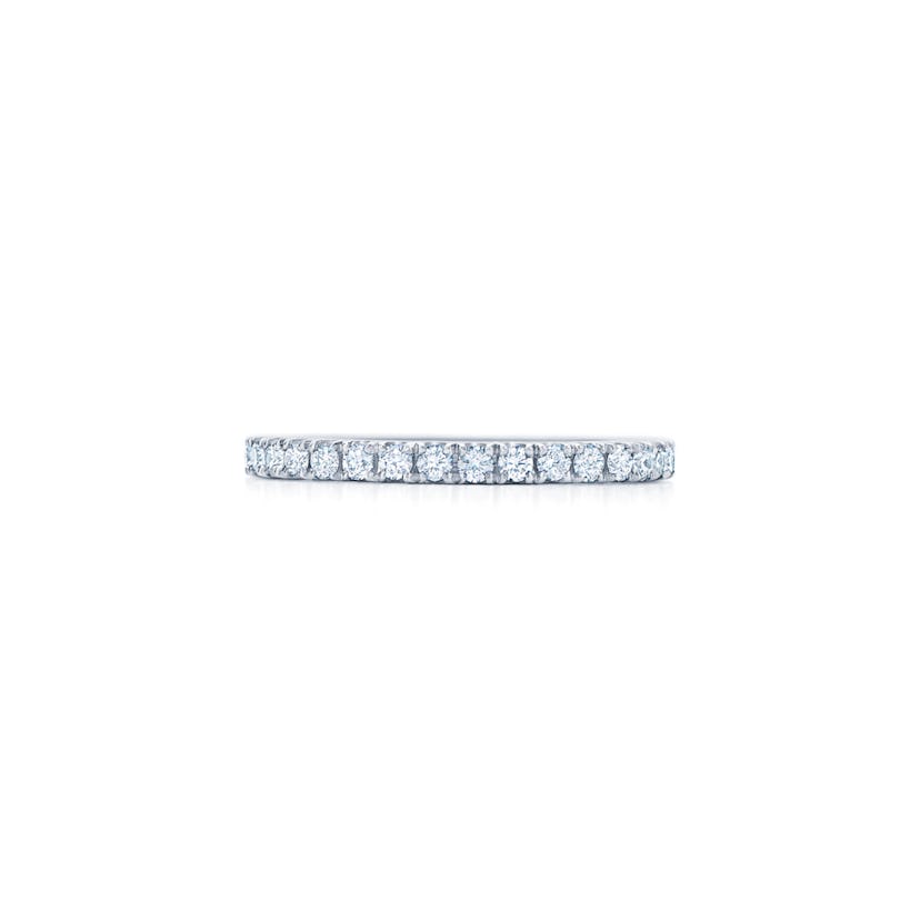 Stackable Ring with Diamonds in Platinum