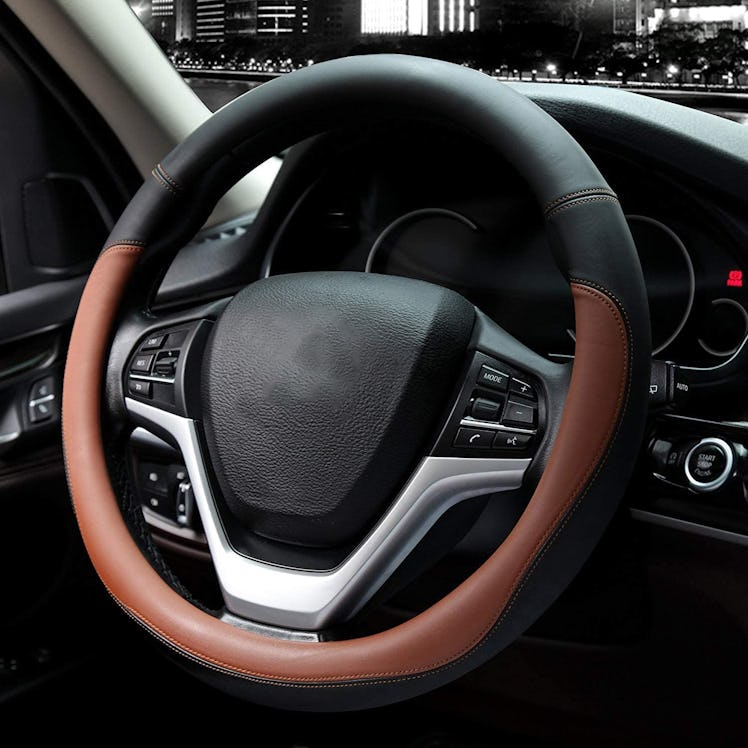 Valleycomfy Microfiber Leather Steering Wheel Cover