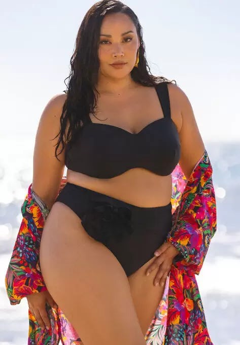 High Waisted Bikini Bottom with Rosette