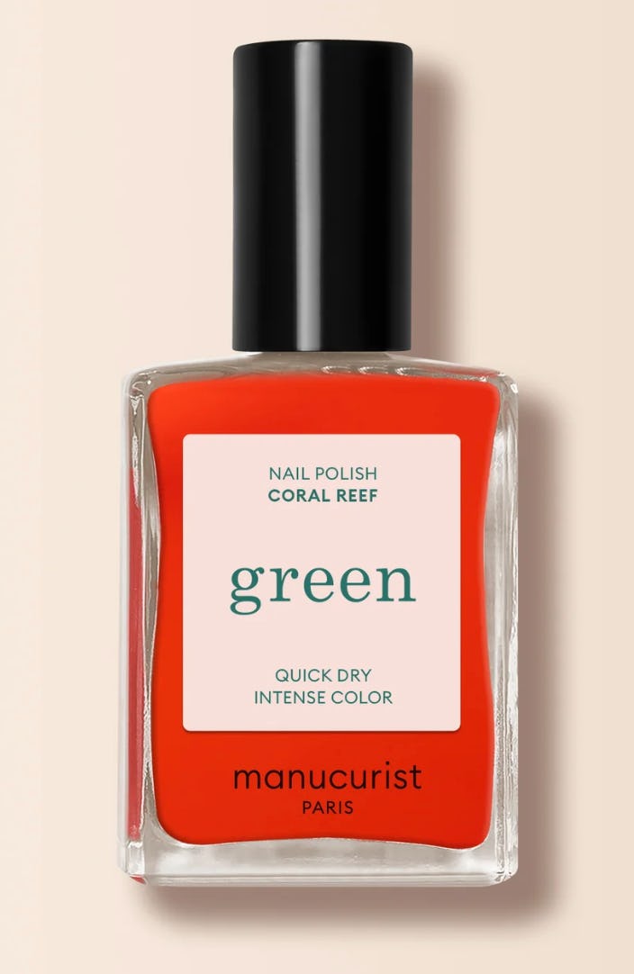Green Natural Nail Polish in Coral Reef