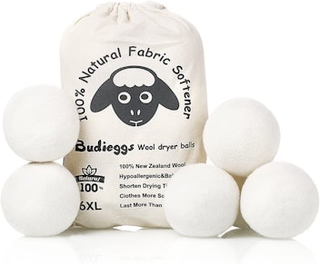 Budieggs Wool Dryer Balls (6-Pack)