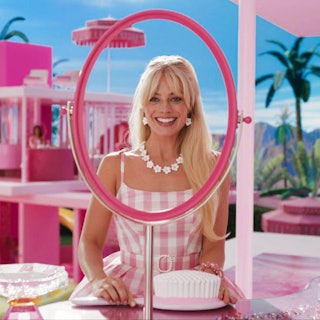 Margot Robbie stars as pink-loving Barbie.