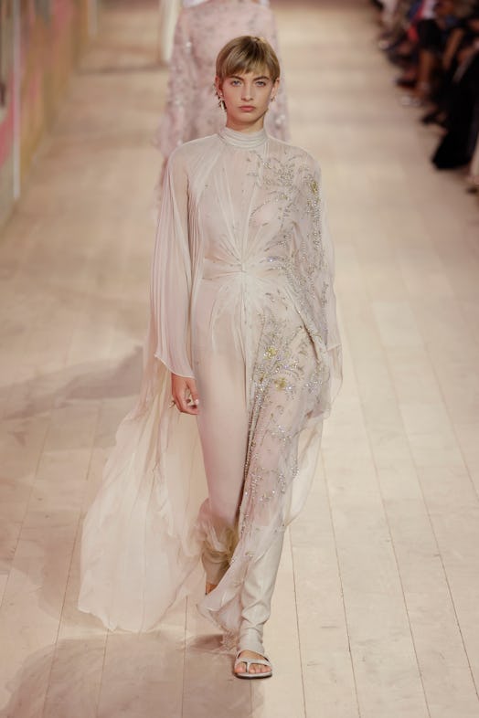 A model walks the runway during the Christian Dior Haute Couture Fall/Winter 2023/2024 show as part ...