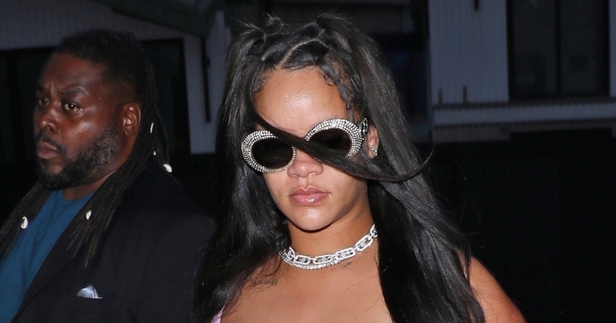 Pregnant Rihanna Sports Yankees Jacket During Girls Night Out in