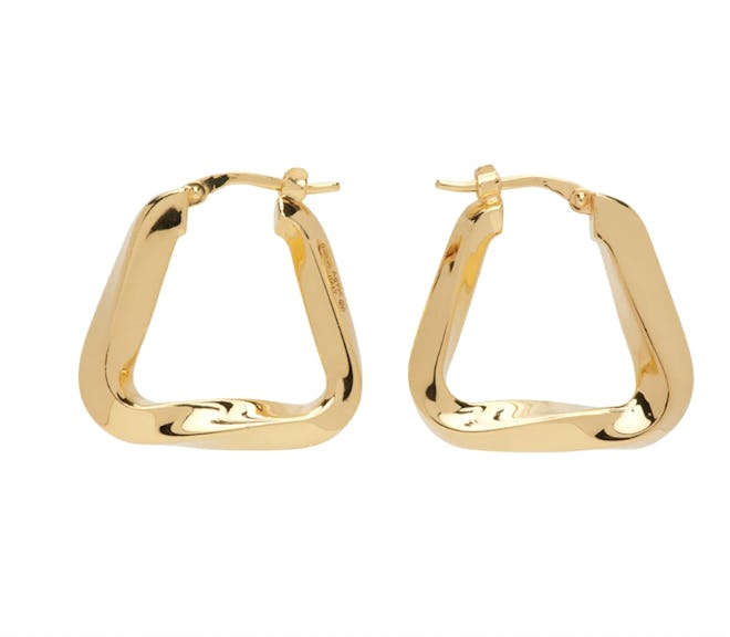 Bottega Veneta Gold Essential Triangle Hoop Earrings