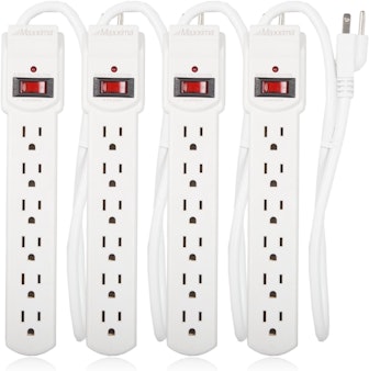 Maxxima 6 Outlet Power Strip Surge Protector (4-Pack)