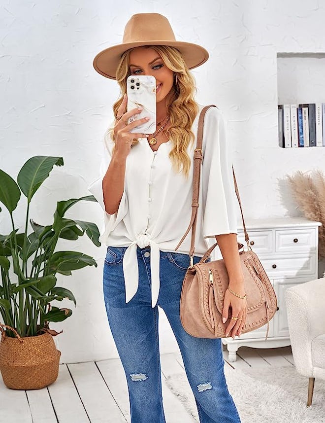 luvamia Tie Knot Blouse