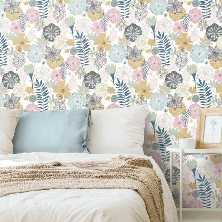 RoomMates Perennial Blooms Peel and Stick Wallpaper