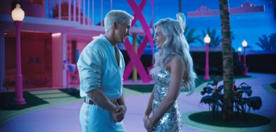 Margot Robbie and Ryan Gosling as stereotypical Barbie and Ken in 'Barbie.'