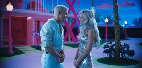 Margot Robbie and Ryan Gosling as stereotypical Barbie and Ken in 'Barbie.'