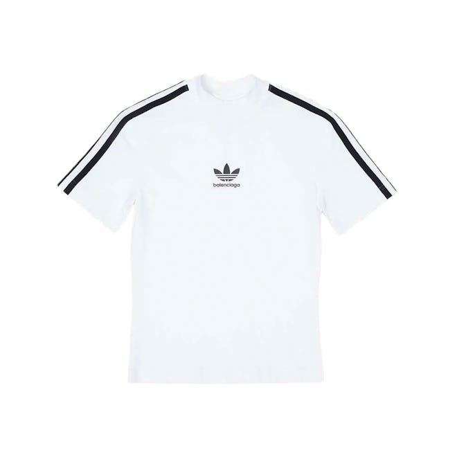 Balenciaga x Adidas Striped Printed Stretch-Cotton Jersey T-Shirt