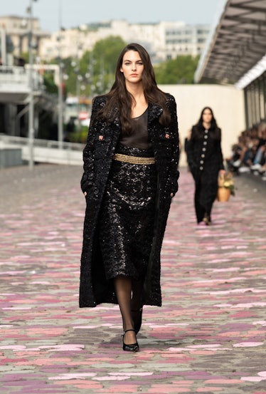 Chanel Black Sequins Gown