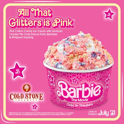 The new Barbie x Cold Stone collab features pink-tastic ice cream and cake options.