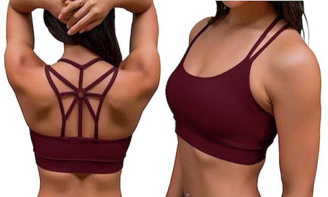 YIANNA Criss-Cross Padded Sports Bra