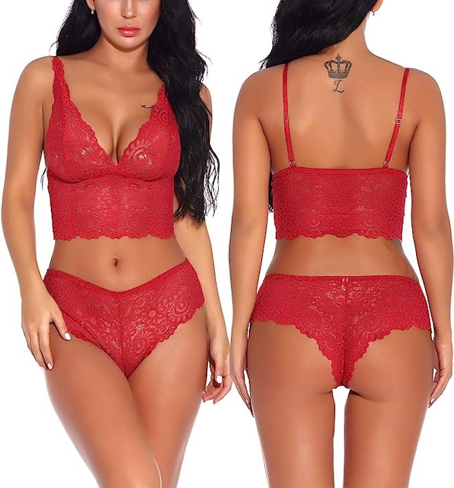 Lziizl Lace Bra and Panty Set