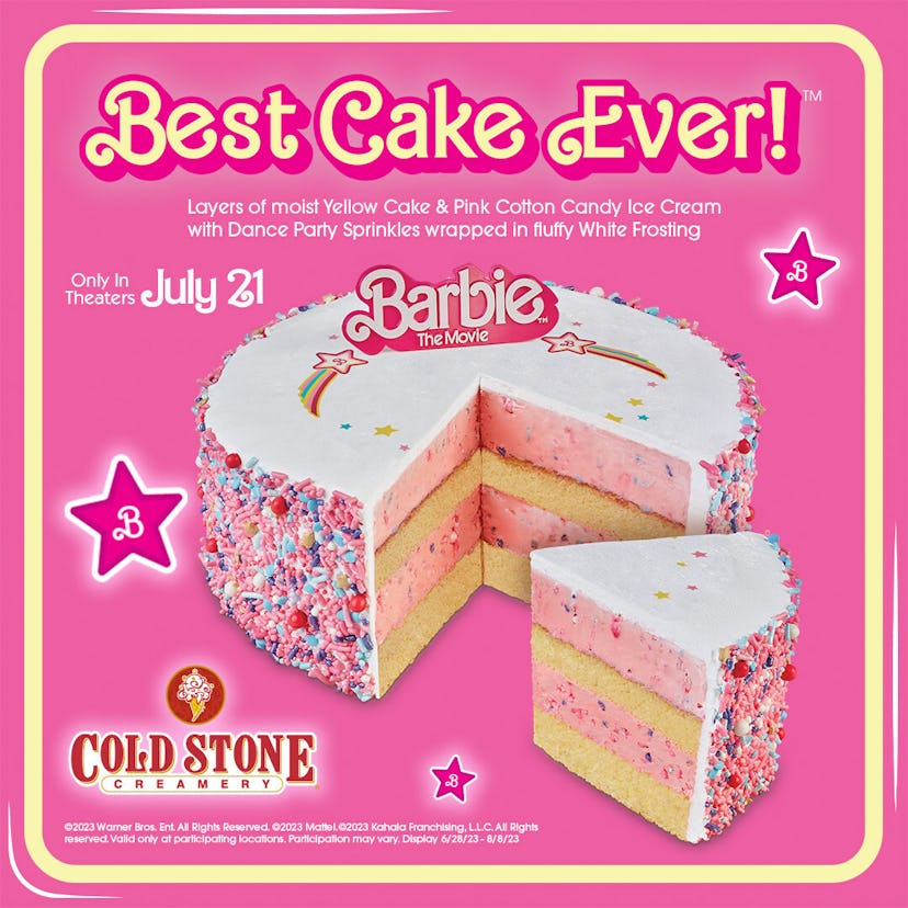 The Barbie x Cold Stone collab features a new ice cream and cake flavor.