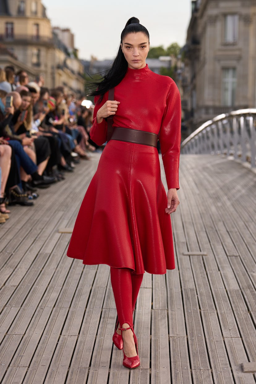 Mariacarla Boscono walks in the Alaïa spring 2024 show in Paris. Courtesy of Alaïa