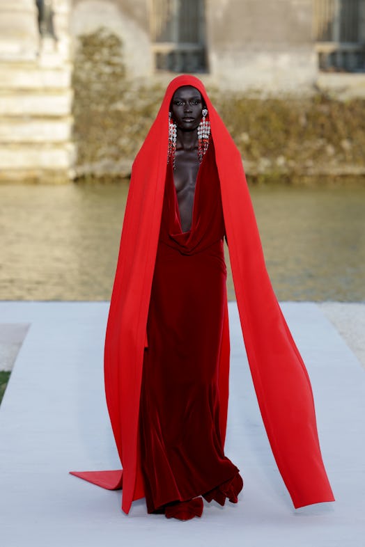  A model walks the runway during the Valentino Haute Couture Fall/Winter 2023/2024 show as part of P...