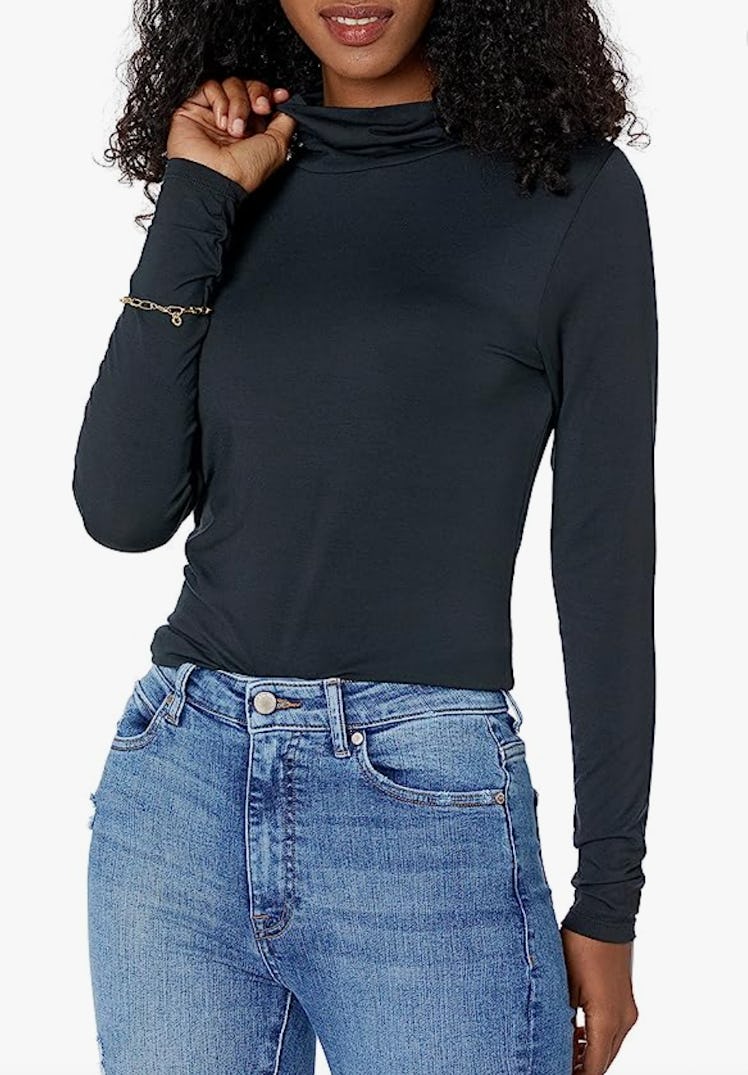 The Drop Phoebe Long-Sleeve Turtleneck Shirt