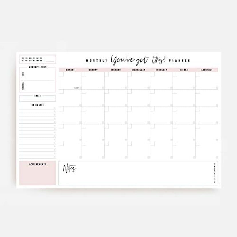 Bliss Collections Monthly Planner, You've Got This", Undated Desk Calendar and Planner for Organizin...
