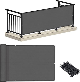 LOVE STORY Charcoal Balcony Privacy Screen Fence Cover