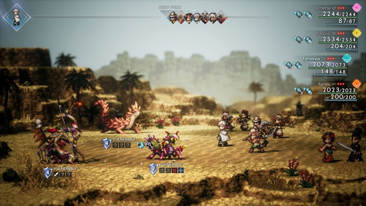 Octopath Traveler II combat screenshot
