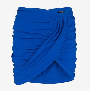 draped jersey skirt blue