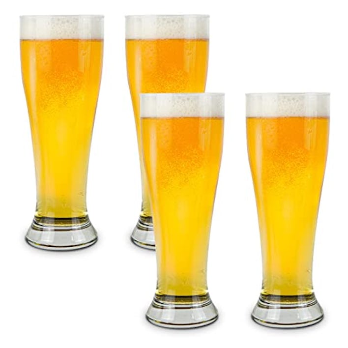 brimley Nucleated Pilsner Beer Glasses (Set of 4)