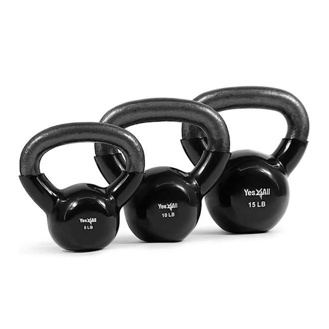 Yes4All Vinyl Coated Kettlebell Set of Weights 