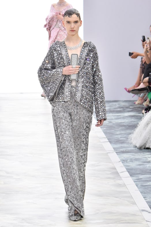  A model walks the runway during the Fendi Couture Haute Couture Fall/Winter 2023-2024 fashion show ...