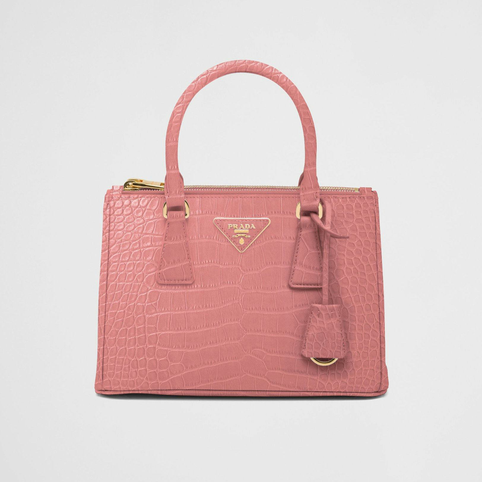 Small Prada Galleria crocodile leather bag