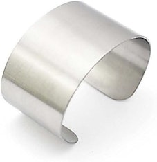 Couya Silver Wide Grooved Cuff Bangle for Women