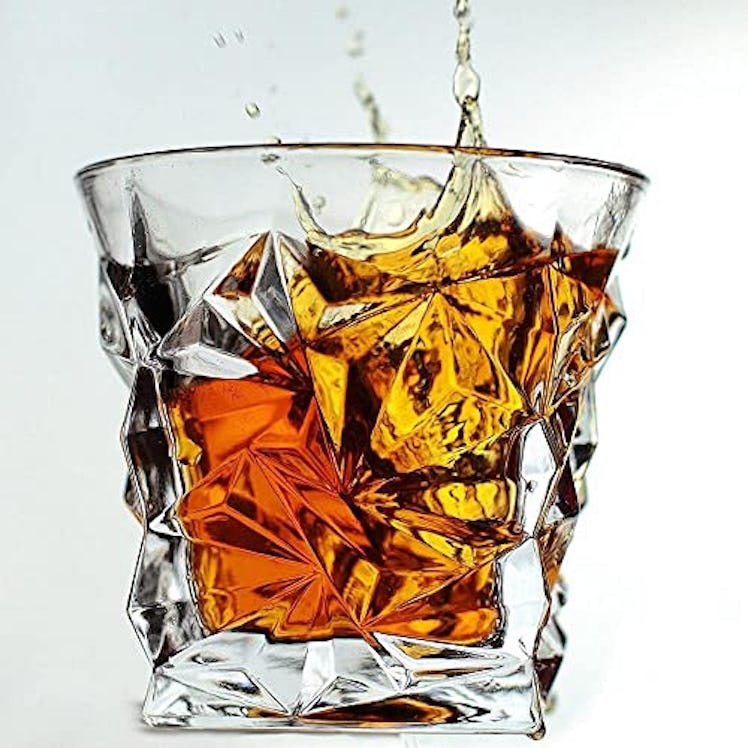 VACI GLASS Diamond Whiskey Glasses (Set of 4)