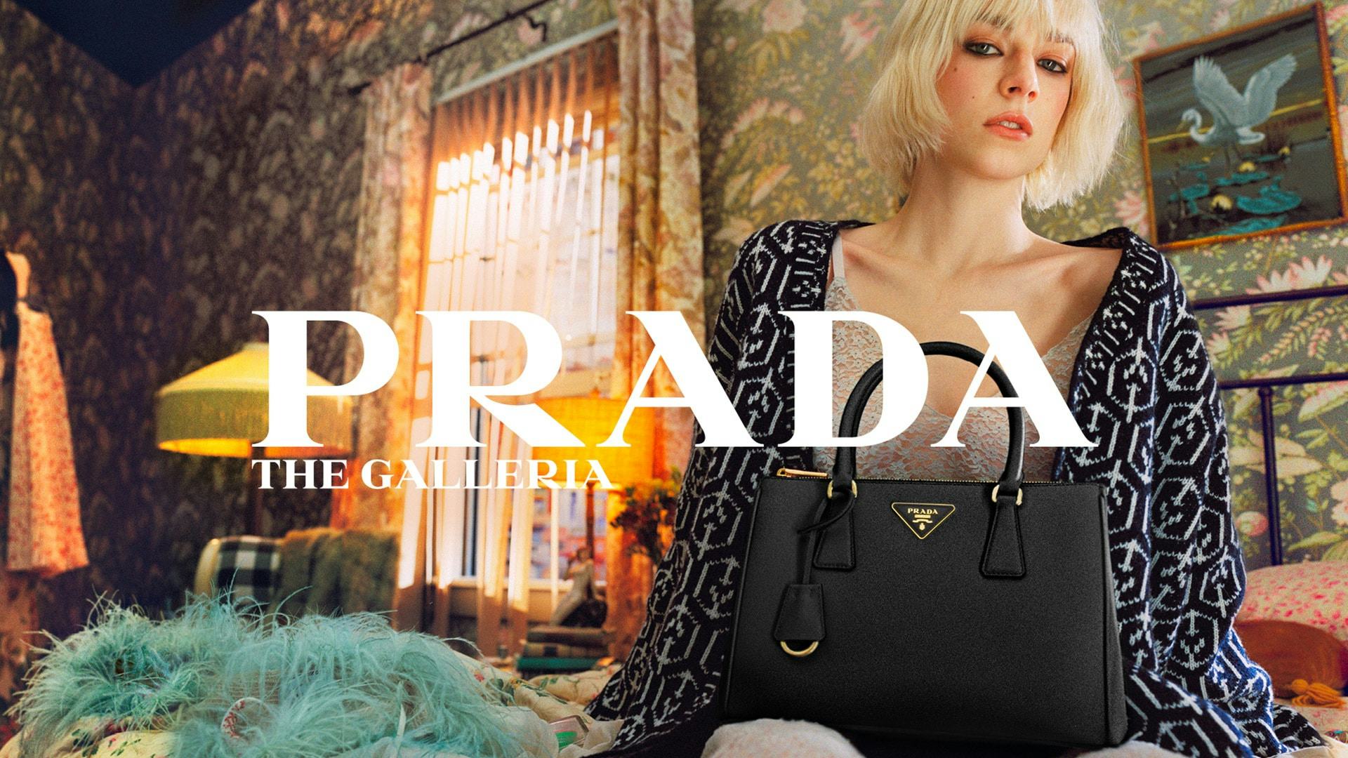 Hunter Schafer in a campaign for the Prada Galleria.