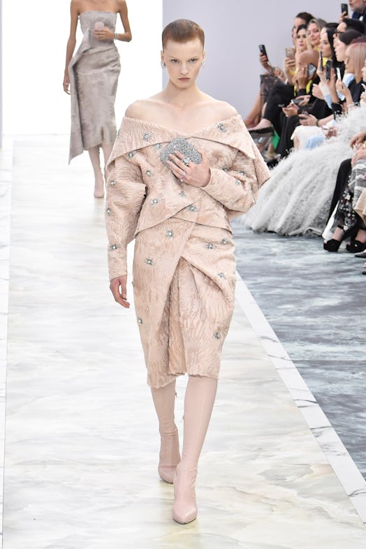 A model walks the runway during the Fendi Couture Haute Couture Fall/Winter 2023-2024 fashion show a...