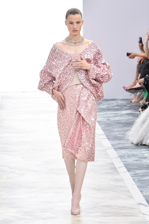  Felice Nova Noordhoff walks the runway during the Fendi Couture Haute Couture Fall/Winter 2023-2024...
