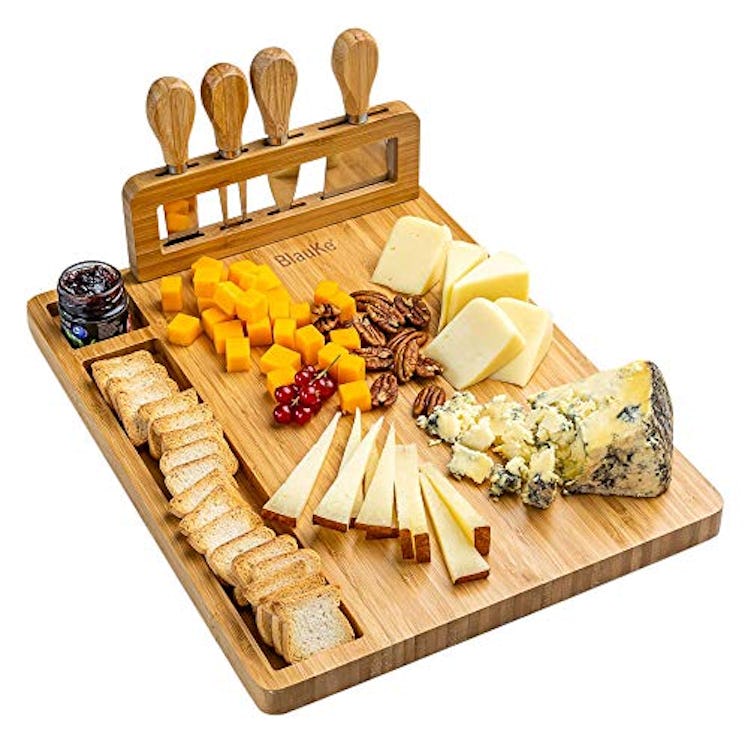 BlauKe Bamboo Cheese Board & Knife Set