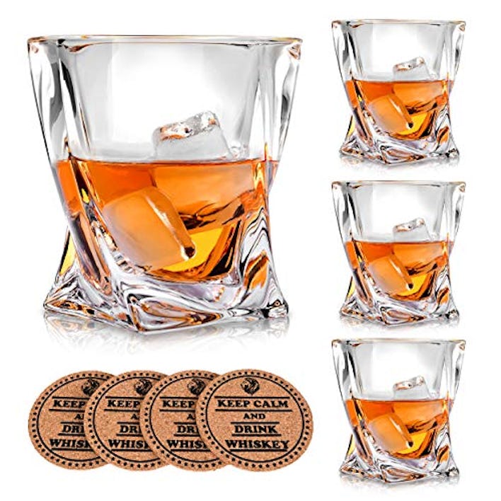 VACI GLASS Crystal Whiskey Glasses (Set of 4)